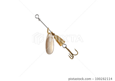 Fishing Spinner (Spoon Lure) Isolated on White background . 100282114