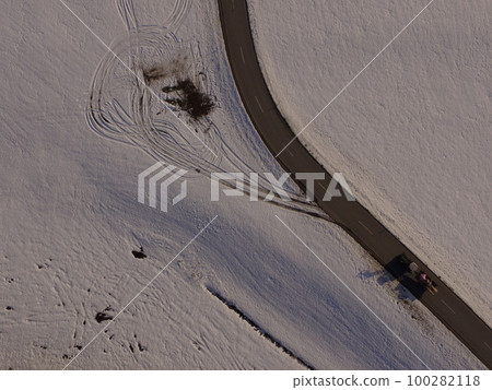 Winter landscape aerial 100282118