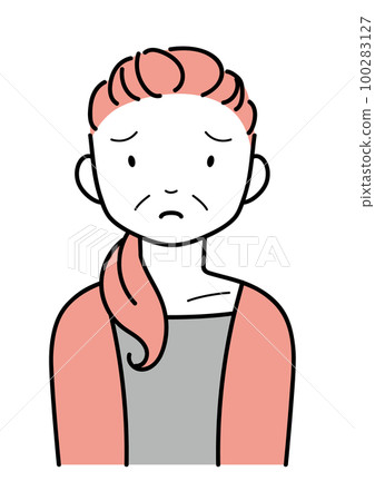Angry, troubled, nervous middle-aged woman upper body Angry, troubled, nervous middle-aged woman upper body 100283127