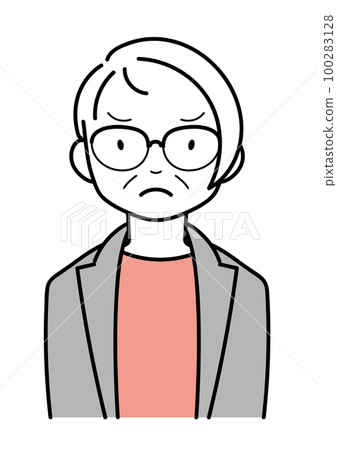 Angry, troubled, nervous middle-aged woman upper body 100283128