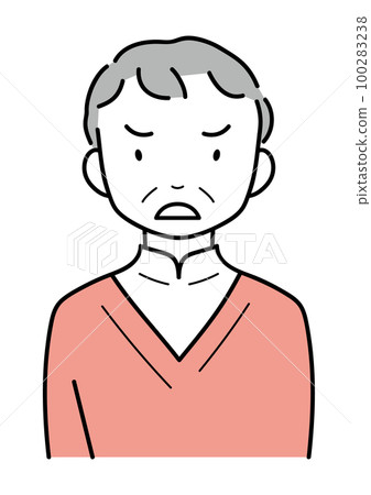 Angry, troubled, nervous middle-aged man upper body Angry, troubled, nervous middle-aged man upper body 100283238