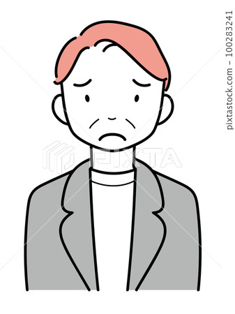 Angry, troubled, nervous middle-aged man upper body Angry, troubled, nervous middle-aged man upper body 100283241