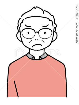 Angry, troubled, nervous middle-aged man upper body 100283243