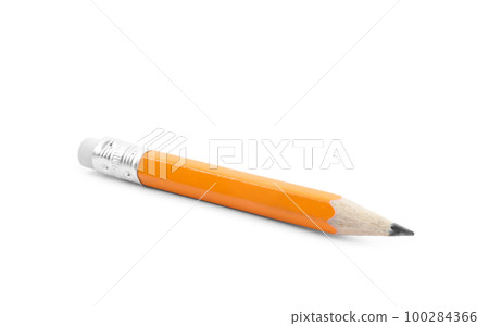 Small graphite pencil with eraser isolated on white Small graphite pencil with eraser isolated on white 100284366