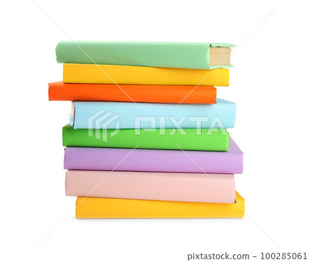Stack of colorful books isolated on white Stack of colorful books isolated on white 100285061