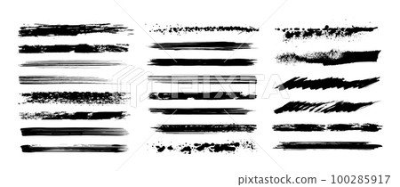 Great artistic ink box. Texture set. Brush stroke Great artistic ink box. Texture set. Brush stroke 100285917