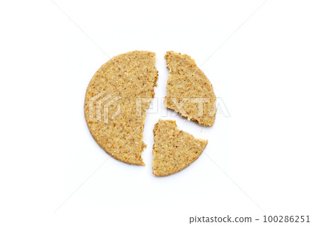 Oatcakes on a white background. 100286251