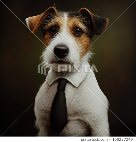 Dog in a Business Suit, Animal Businessman, Cute Pet Boss, Dog Headed Man in a Formal Business Suit 100287249