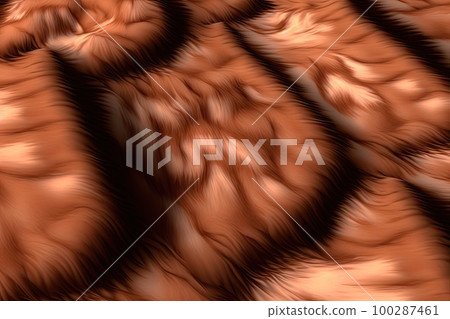 Brown Fur Texture Background, Wild Animal Hair Pattern, Fluffy Wool Mockup, Abstract Generative AI Illustration 100287461