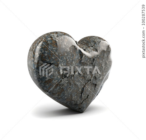 Grey Stone Heart, Polished Granite Heart 3d Imitation, Abstract Generative AI Illustration Grey Stone Heart, Polished Granite Heart 3d Imitation, Abstract Generative AI Illustration 100287539