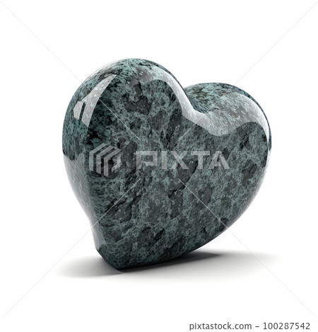 Grey Stone Heart, Polished Granite Heart 3d Imitation, Abstract Generative AI Illustration Grey Stone Heart, Polished Granite Heart 3d Imitation, Abstract Generative AI Illustration 100287542