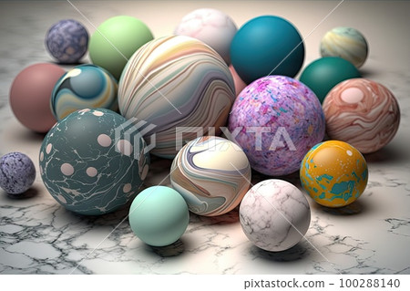 Marble Balls, Color Quartz Sphere, Bath Bombs, Abstract Generative AI Illustration Marble Balls, Color Quartz Sphere, Bath Bombs, Abstract Generative AI Illustration 100288140