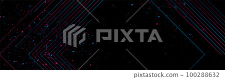 Blue purple minimal lines and shiny dust particles abstract background 100288632