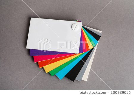 Color palette on grey background, top view 100289035