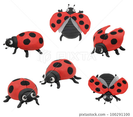Cute ladybug character made of clay Cute ladybug character made of clay 100291100
