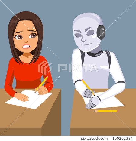 Artificial Intelligence Copying Girl Drawing Artificial Intelligence Copying Girl Drawing 100292384