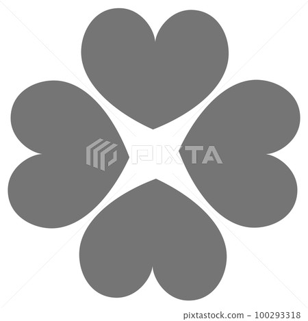 Four-leaf clover icon illustration (black and white) 100293318