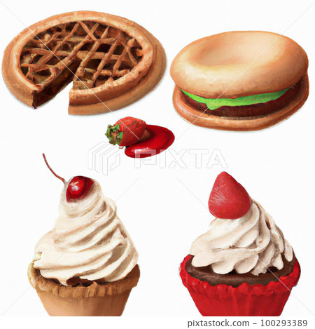 糖果：甜食，如蛋糕、餅乾和冰淇淋。 100293389