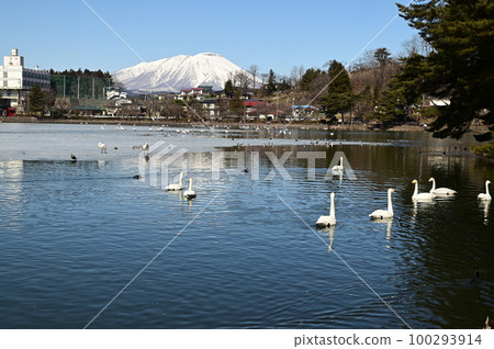 Mount Iwate seen from Takamatsu Pond Mount Iwate seen from Takamatsu Pond 100293914