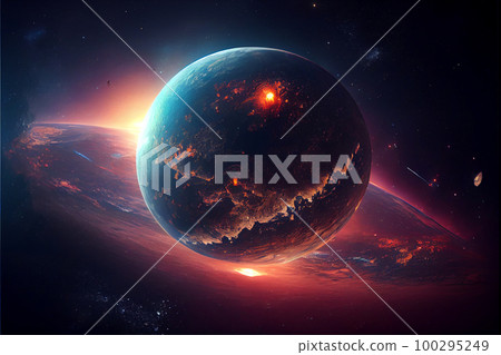 Cosmic panorama of the universe. Space travel fantasy. 100295249
