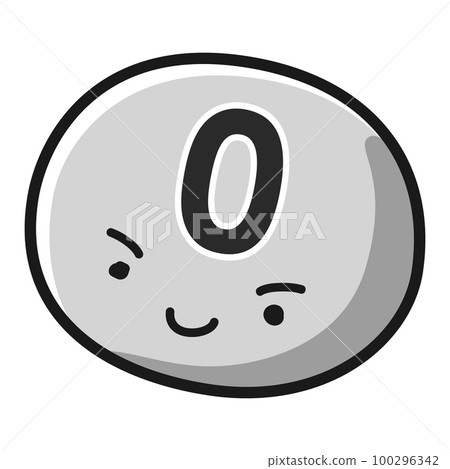 "0" character illustration (black and white) 100296342