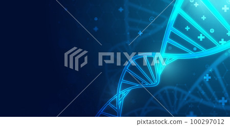 Healthcare and medical science technology with wireframe DNA. analysis of chromosomal DNA genetic. concepts and ideas for healthcare technology, innovation medicine, health, science and research. 100297012