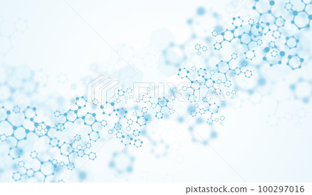 Abstract molecular structure vector DNA molecule design cosmetic technology science how to solve skin cosmetic problems. abstract background hexagon 100297016