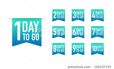 Days countdown. Days to go 1 2 3 4 5 6 7 8 9 10. The days left badges set. Product limited promo 100297145