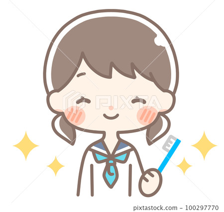 student with toothbrush 100297770