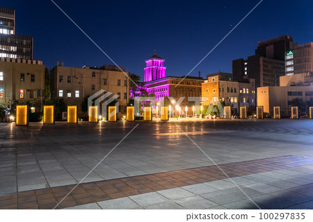 《Kanagawa Prefecture》 Night view of Yokohama Port Town, Elephant Nose Park 100297835
