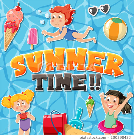 Summer time poster or banner template 100298423