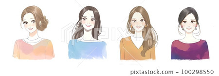 Illustration material for personal color diagnosis woman / Illustration material for personal color diagnosis woman / 100298550