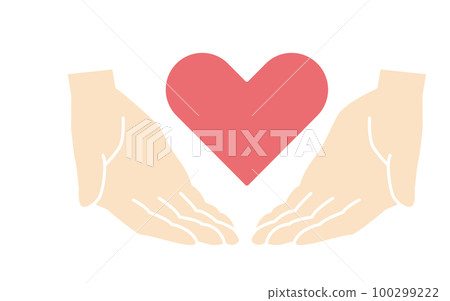 支持、幫助人們、支持、幫助、幫助(用粉紅色的心)的圖像插圖 支持、幫助人們、支持、幫助、幫助(用粉紅色的心)的圖像插圖 100299222