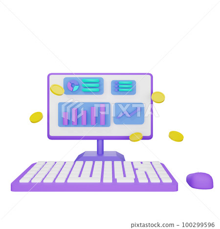 3d rendering computer with increased traffic concept 100299596