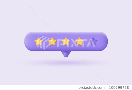 3d customer review. Feedback from clients concept. Stars rating on purple background. Realistic vector illustration for website or mobile applications 3d customer review. Feedback from clients concept. Stars rating on purple background. Realistic vector illustration for website or mobile applications 100299758