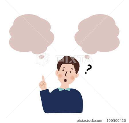 A man with a confused expression Speech bubble A man with a confused expression Speech bubble 100300420