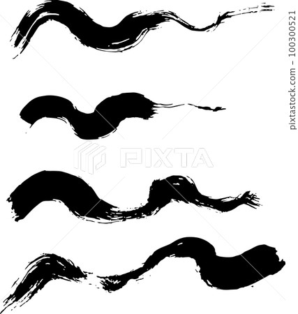 Dry Brush Wave Strokes Vector Grunge Set Dry Brush Wave Strokes Vector Grunge Set 100300521