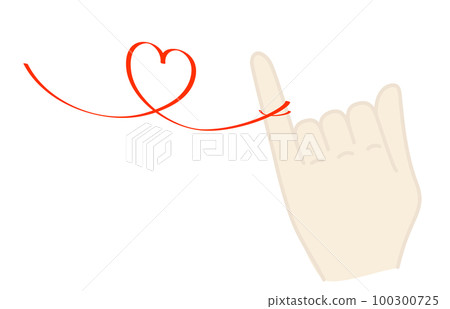 命運的紅線等待對方形象插畫 100300725