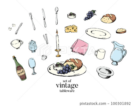 復古餐桌套裝 100301892