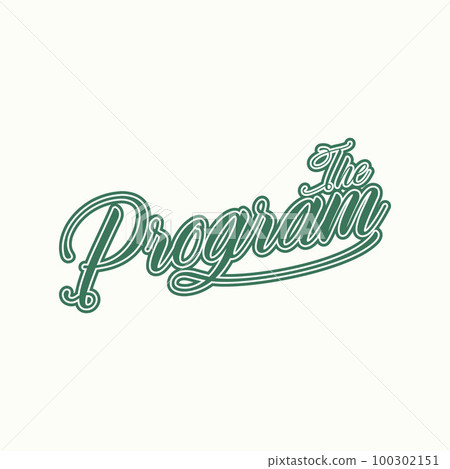 Simple and unique letter or word THE PROGRAM handwritten with outline image graphic icon logo design abstract concept vector stock. Can be used as a symbol related to luxury or music 100302151