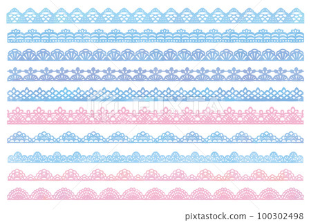一組古色古香的蕾絲線條。水彩風格,矢量素材 一組古色古香的蕾絲線條。水彩風格,矢量素材 100302498