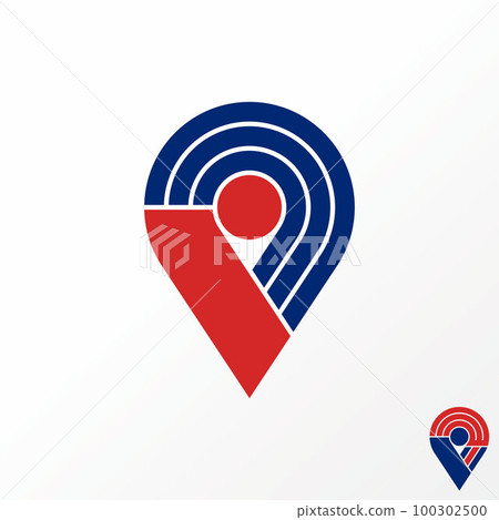 Simple and unique place or point sign with three cut part image graphic icon logo design abstract concept vector stock. Can be used as symbol related to home vacation or travel 100302500