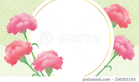 For watercolor carnation frames, Mother's Day, greeting cards, etc. 100303193
