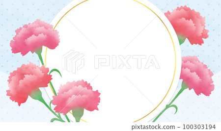 For watercolor carnation frames, Mother's Day, greeting cards, etc. 100303194