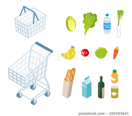 購物車和購物籃雜貨套裝 購物車和購物籃雜貨套裝 100303641