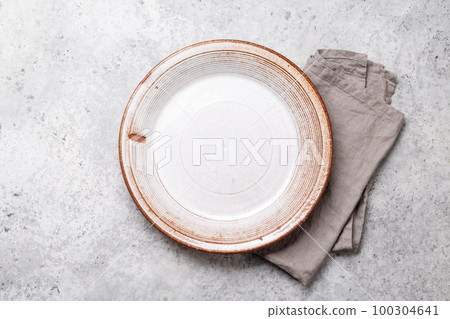 Empty plate and towel Empty plate and towel 100304641
