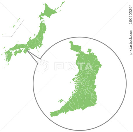 Divideable map of Japan and map of Osaka Prefecture 100305294