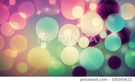A pastel rainbow gradient with circular bokeh lights, adding a playful and whimsical touch to your artwork, Generative AI, illustration 100305622