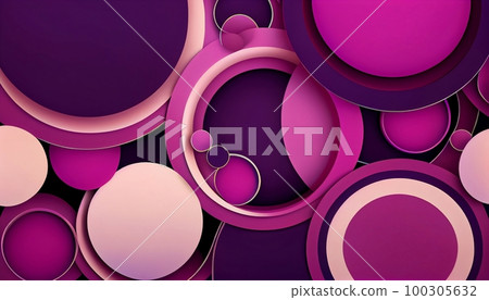 A pattern of overlapping circles in shades of pink and purple, Generative AI, illustration A pattern of overlapping circles in shades of pink and purple, Generative AI, illustration 100305632