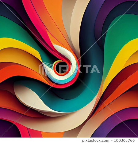 Psychedelic swirls and curves: Use bold, bright colors and fluid lines to create a groovy, psychedelic pattern Generative AI, illustration Psychedelic swirls and curves: Use bold, bright colors and fluid lines to create a groovy, psychedelic pattern Generative AI, illustration 100305766